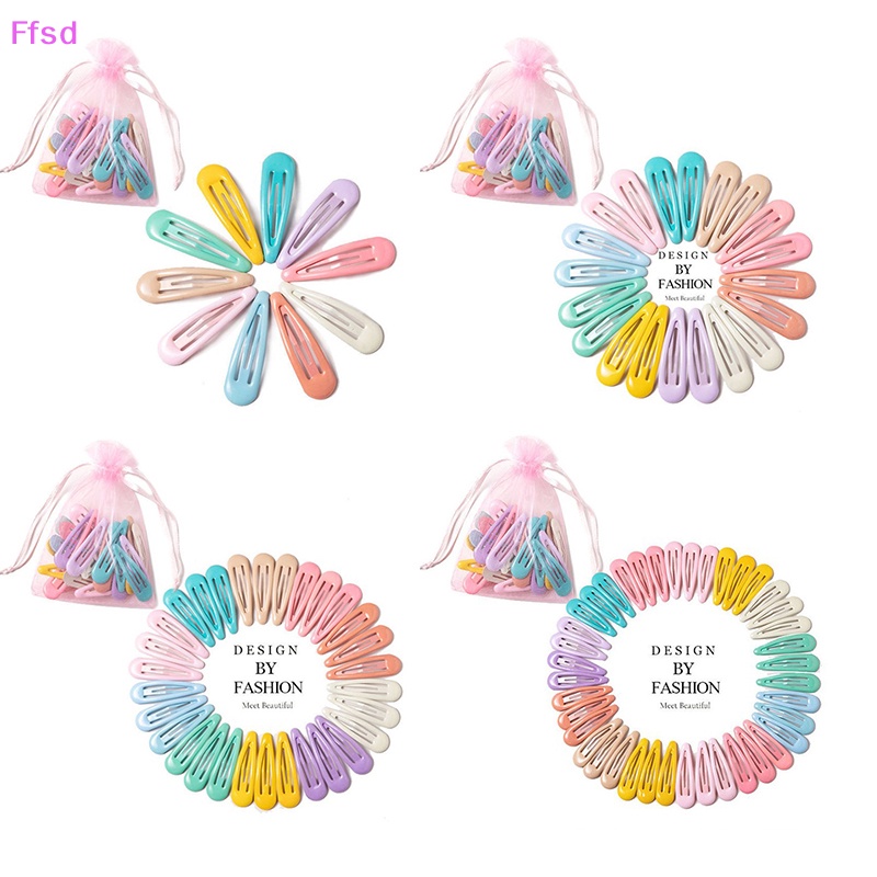 Set 10 / 20 / 30 / 40 Kẹp Tóc Dạng Trượt Nhiều Màu Sắc Ngọt Ngào Thời Trang Cho Nữ