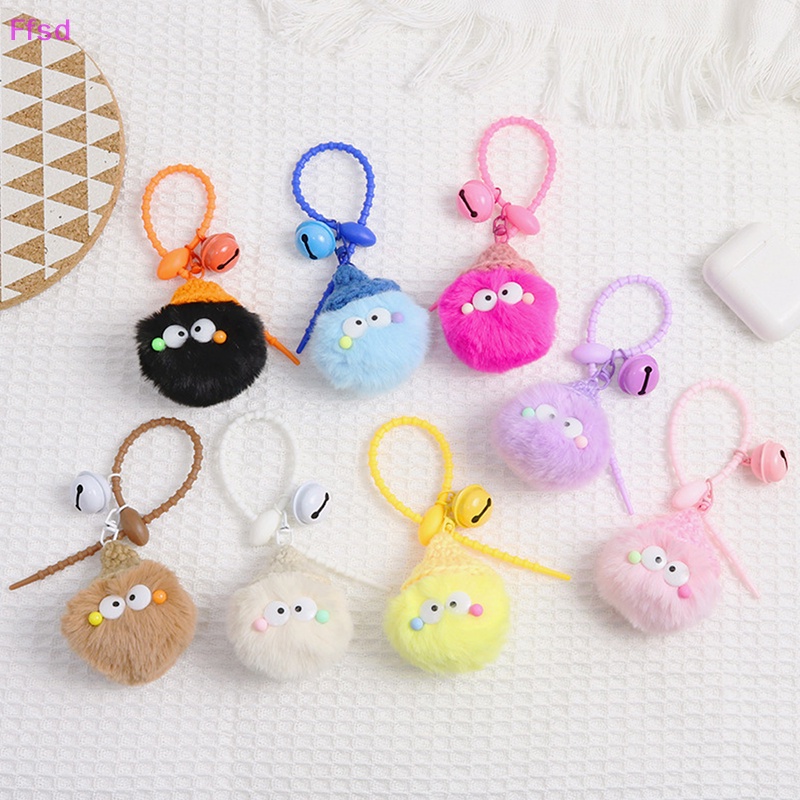 {Ffsd} Móc Khóa Quả Cầu Lông Xù Hoạt Hình Trang Trí Ba Lô Nữ * Bán Chạy