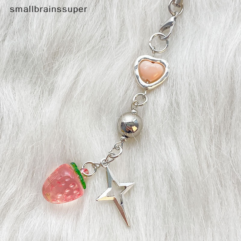 Smallbrainssuper Móc Chìa Khóa Xe Hơi / Điện Thoại Y2K Hình Trái Tim Ngôi Sao Dâu Tây Ngôi Sao Làm Quà Tặng Sb