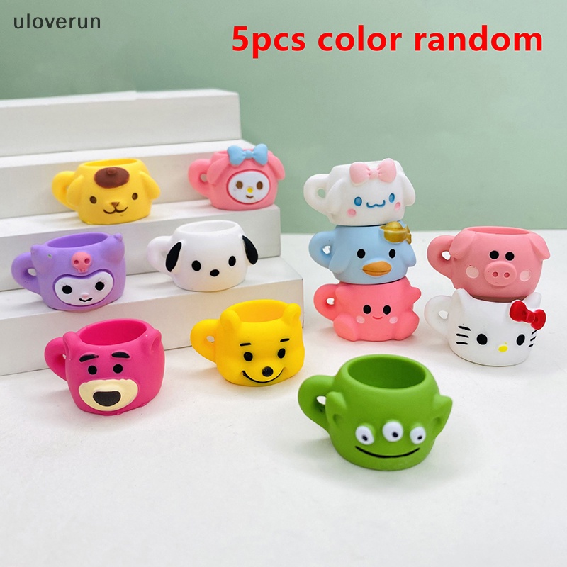 Set 5 Móc Khóa Hình Ly Sanrio Mini Màu Kẹo Trang Trí Nhà Búp Bê