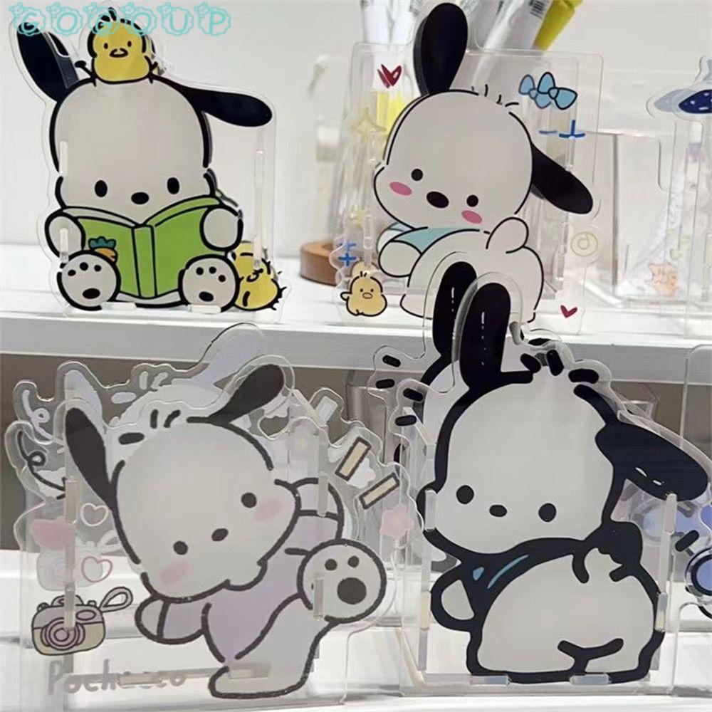 GOGOUP Ống Đựng Bút Bằng Acrylic Trong Suốt In Hoạt Hình Dễ Thương Cho Học Sinh