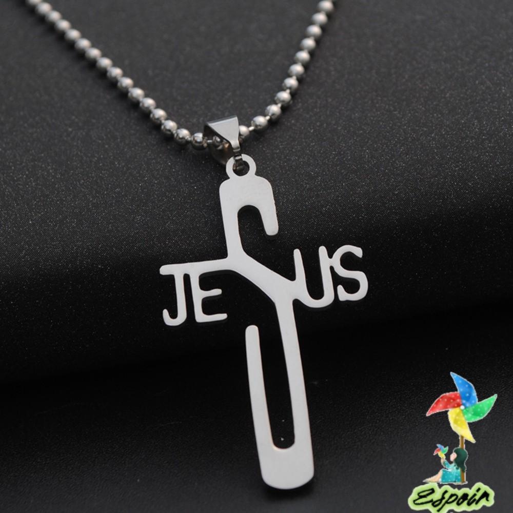 ESPO Vòng cổ MặT Chữ BằNg ThéP Không Gỉ