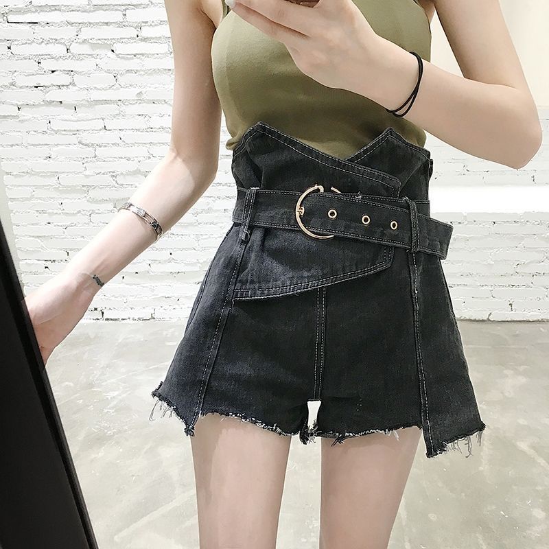 Quần Short Denim Lưng Cao Ống Rộng Phong Cách Hàn Quốc Thời Trang Mùa Hè Mới 2023