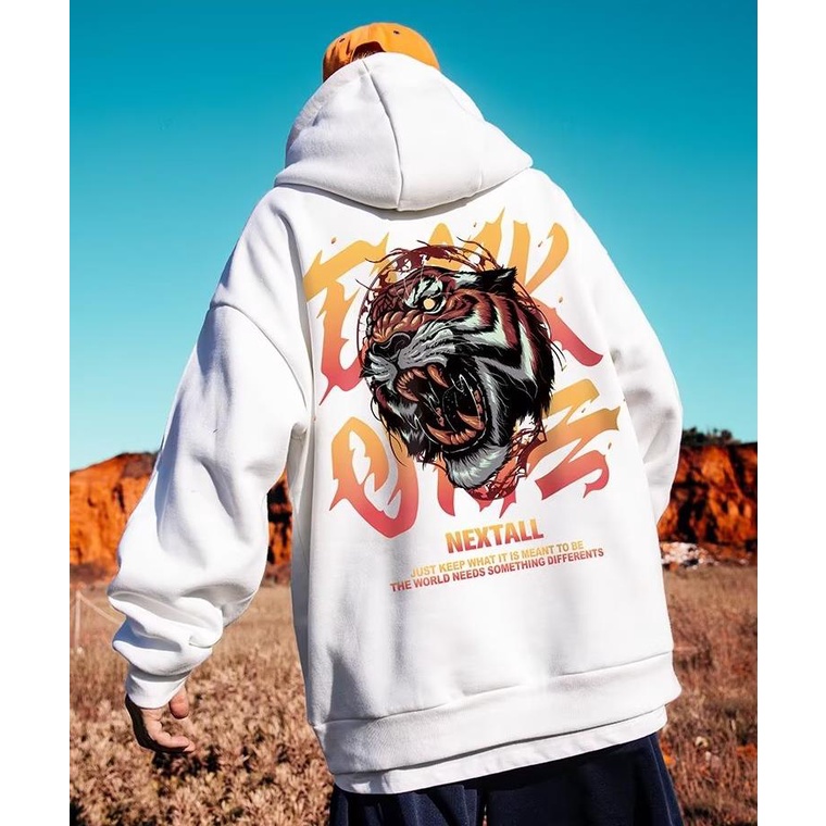 Áo Hoodie Tay Dài Dáng Rộng In Họa Tiết Đầu Hổ Hoạt Hình Vui Nhộn Phong Cách Nhật Bản Thời Trang Cho Nam Và Nữ Size M-5XL 2023