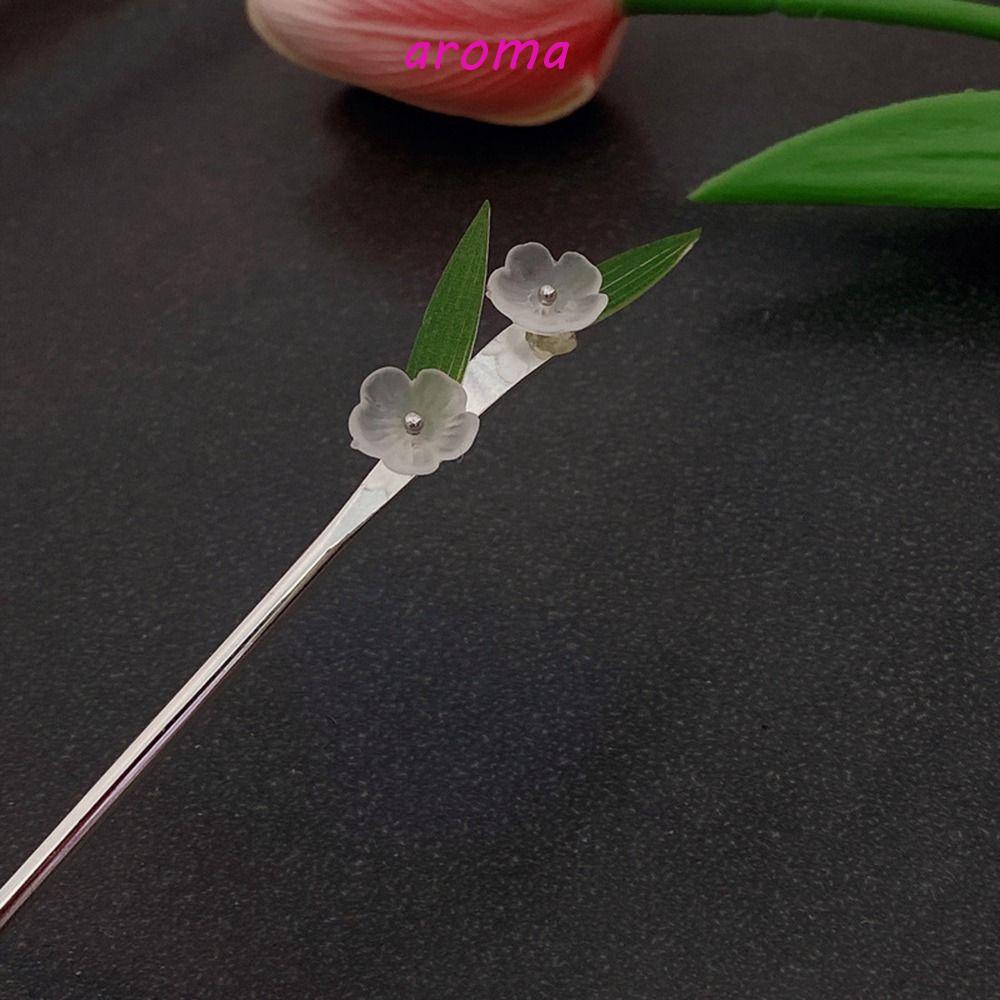 AROMA Trâm Cài Tóc Bằng Gỗ Tre Hình Hoa Lá Phong Cách Cổ Điển Cho Nữ