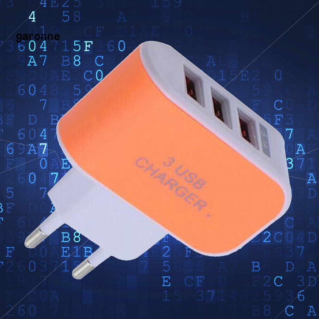 Cốc Sạc Ba Cổng USB 31A Kèm Đèn Báo Phích Cắm EU