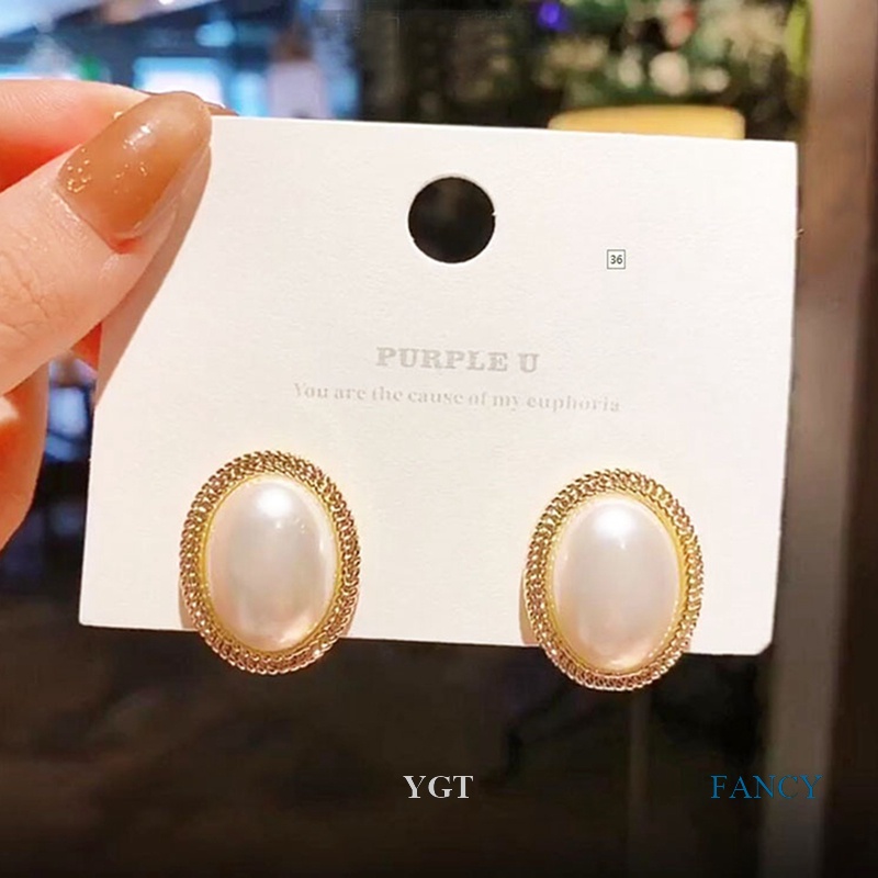 Ygt Đôi Khuyên Tai Hình Hoa Bướm Đính Ngọc Trai Đơn Giản Phong Cách Hàn Quốc Cho Nữ