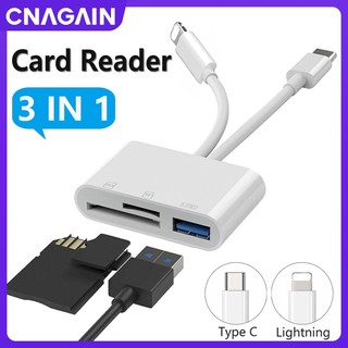 Đầu đọc thẻ otg 3 trong 1 cho iphone / ipad / android