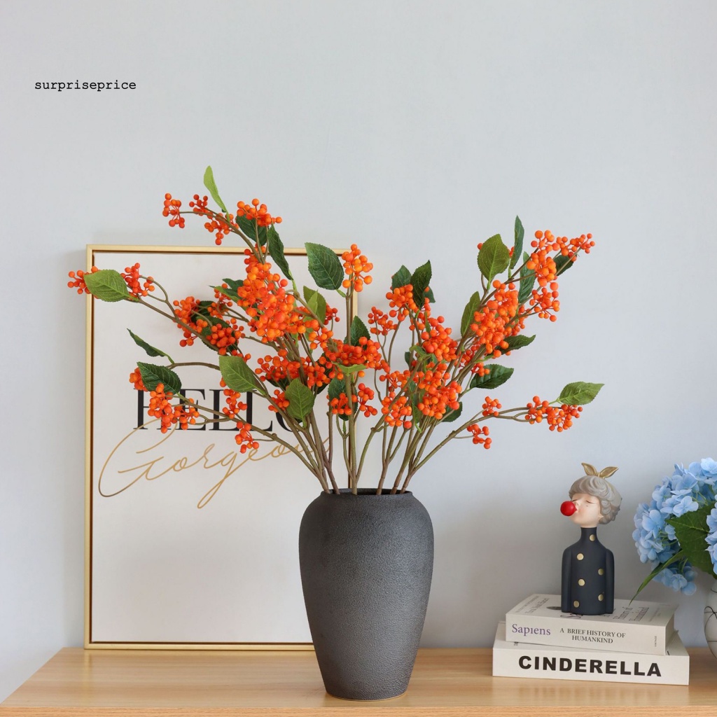 1 Nhánh Quả Mọng Nhân Tạo Bằng Nhựa Không Phai Dùng Trang Trí Tiệc DIY