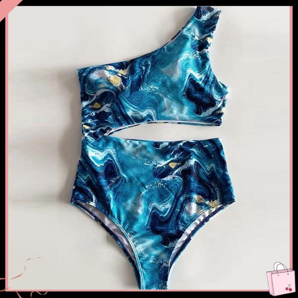 {Soltweter} Bộ Đồ Bơi Một Mảnh Không Tay Cắt Cao Họa Tiết Bầu Trời Sao Hở Vai Eo Rỗng Cho Hoạt Động Nước