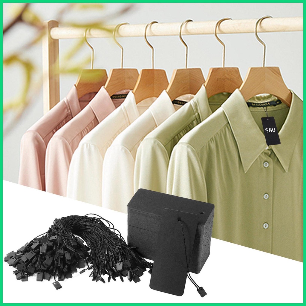 Cuộn 200 Nhãn Giấy Kraft Có Dây Treo Trưng Bày Trang Sức