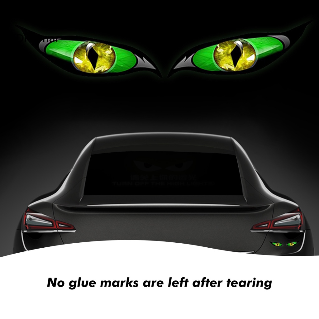 Bộ 2 Miếng Dán Phản Quang Chống Nắng Hình Đôi Mắt Quỷ Vui Nhộn Cho Xe Hơi
