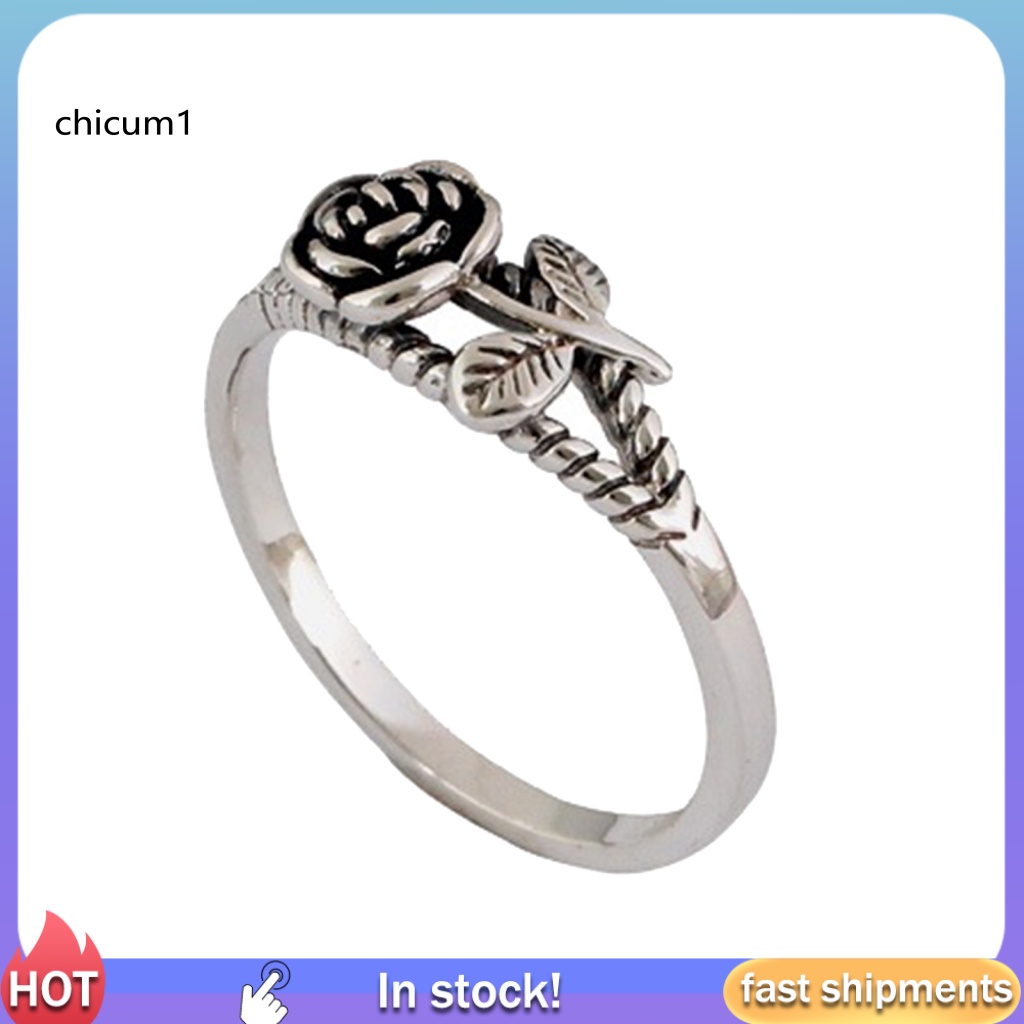 Nhẫn Hợp Kim Hình Hoa Hồng Phong Cách Vintage Thời Trang Cho Nữ