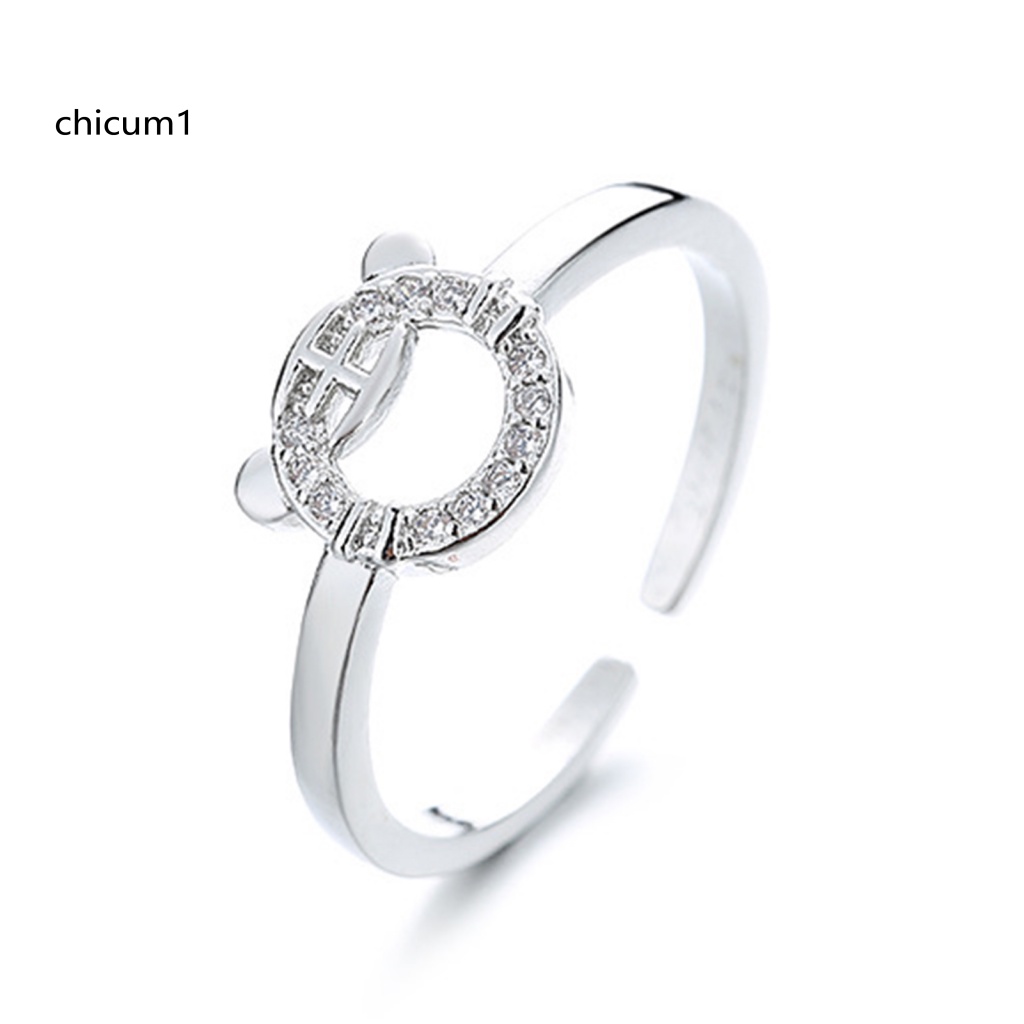 Nhẫn Hở Mạ Bạc Đính Đá Lấp Lánh Chống Mài Mòn Thời Trang Cho Nữ