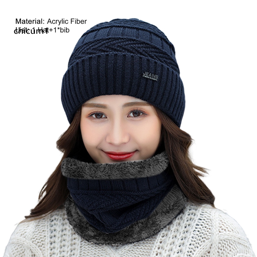 Set 2 Mũ Len Che Phủ Cổ Giữ Ấm Mùa Đông Dành Cho Nữ