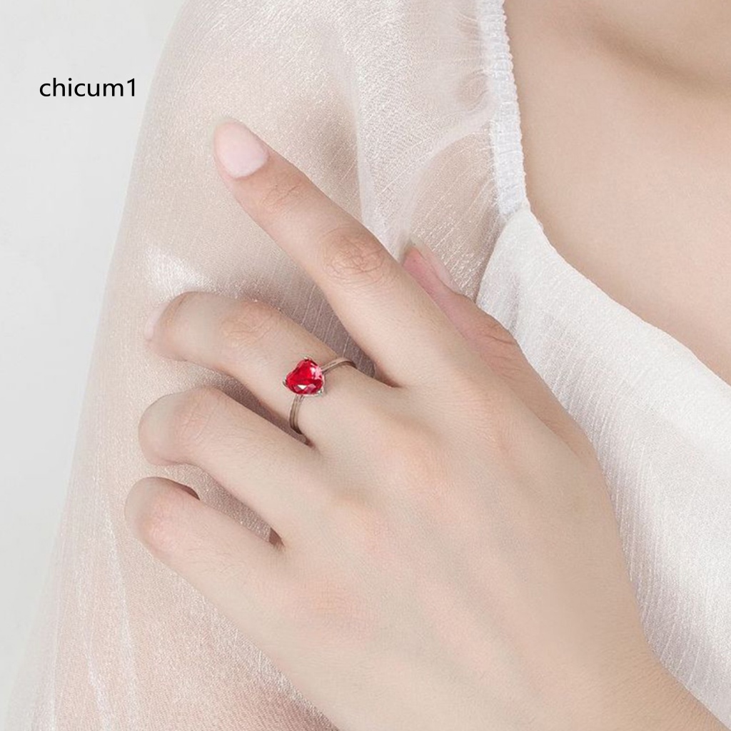 1 Set Vòng cổ + Nhẫn + Bông Tai Hình Trái Tim Nhiều Màu Thời Trang