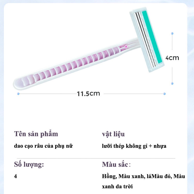 Vỉ dao cạo râu loại đẹp, Bộ 4 dao cạo dành cho nữ ARSE FANS