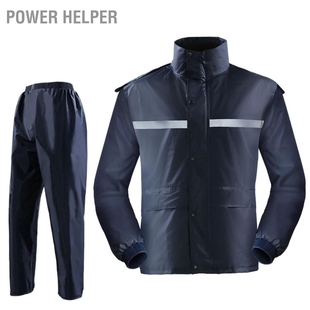 Power Helper Bộ Áo Mưa Vải Oxford Dày Xẻ Loại Chống Thấm Nước Đi Có Dải Phản Quang Cho Nam Nữ cmman12.vn