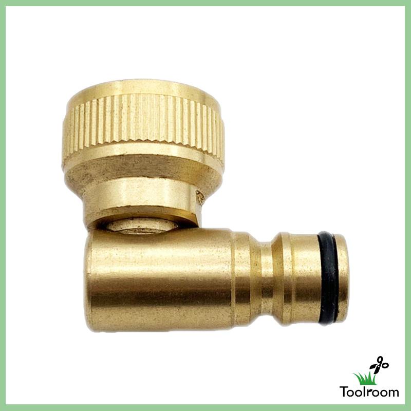 Đầu Nối Vòi Nước 90 Độ 3 / 4in Bằng Đồng Thau Siêu Bền Tiện Dụng Cho Sân Vườn