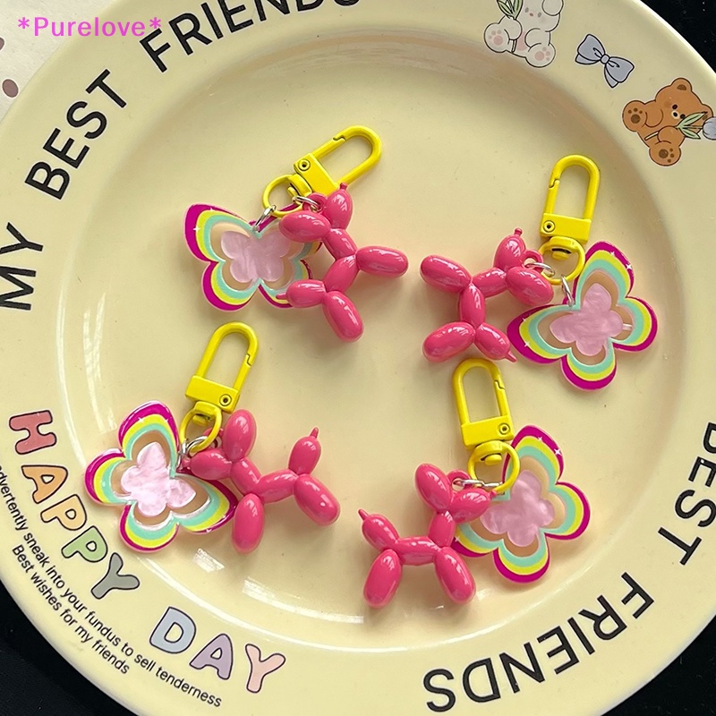 Móc Khóa Hình Cún Và Bong Bóng Màu Kẹo Dễ Thương Mới