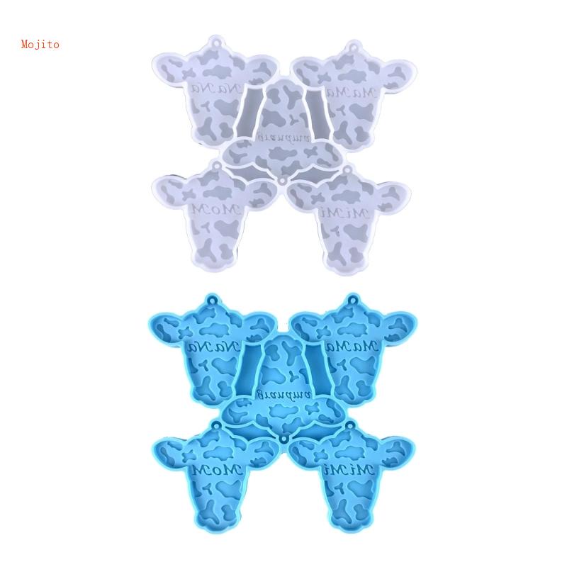 Khuôn Silicone Làm Móc Khóa Hình Đầu Bò Mojito Sáng Bóng