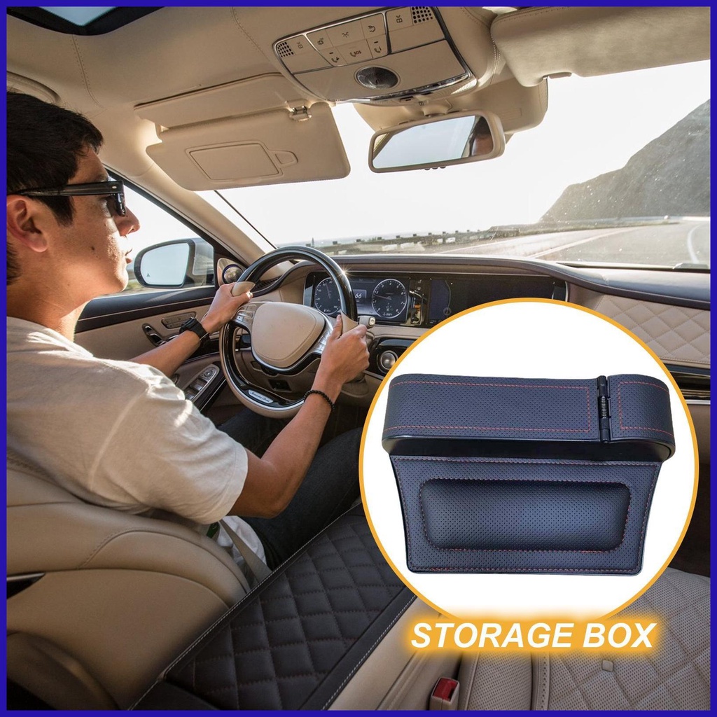 Hộp Da Đựng Đồ Đa Năng Gắn Ghế Ngồi Xe Hơi Tiết Kiệm Không Gian Kích Thước 25.5 * 16.5 * 6cm