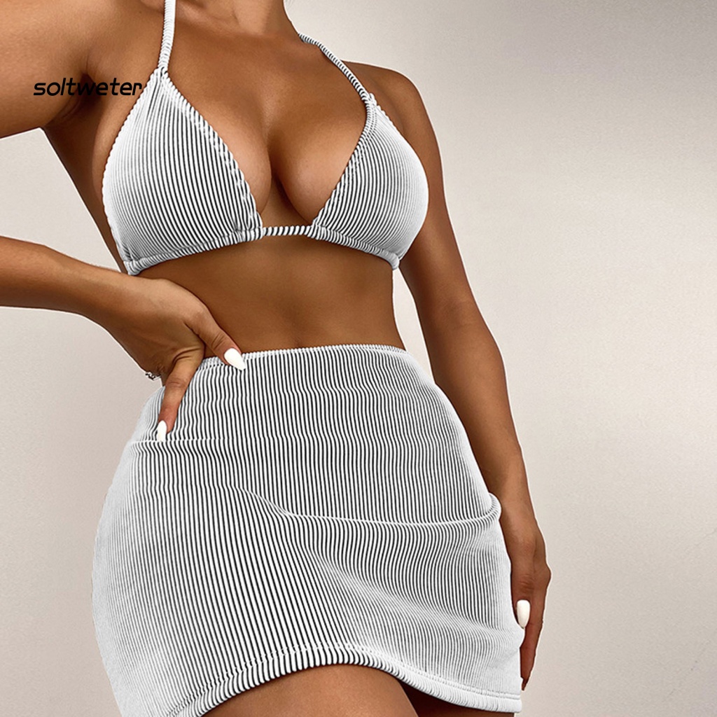 Bộ Bikini 3 Mảnh Có Dây Điều Chỉnh Màu Sắc Thời Trang Quyến Rũ Cho Nữ