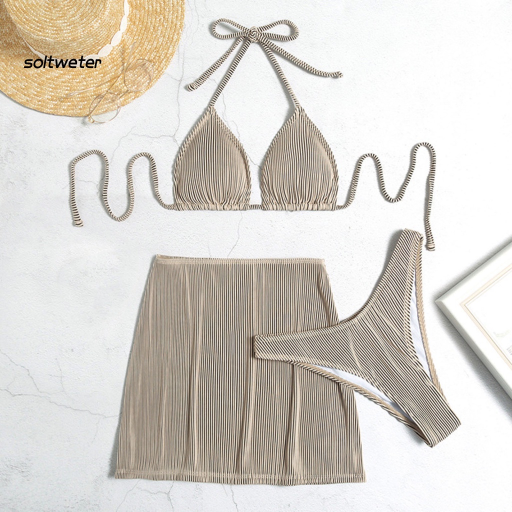 Bộ Bikini 3 Mảnh Có Dây Điều Chỉnh Màu Sắc Thời Trang Quyến Rũ Cho Nữ