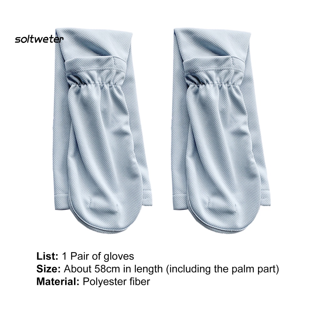 1 Cặp Găng Tay Chống Nắng / Tia UV Vải Mềm Thấm Hút Mồ Hôi Màu Trơn Thích Hợp Cho Nữ Hoạt