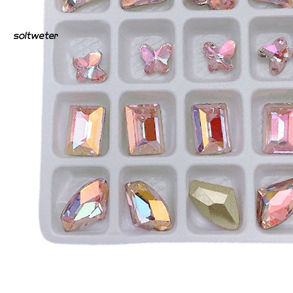 Bộ 25 Phụ Kiện Đính Trang Trí Móng Nghệ Thuật Hình Trái Tim / Bướm 3D Xinh Xắn