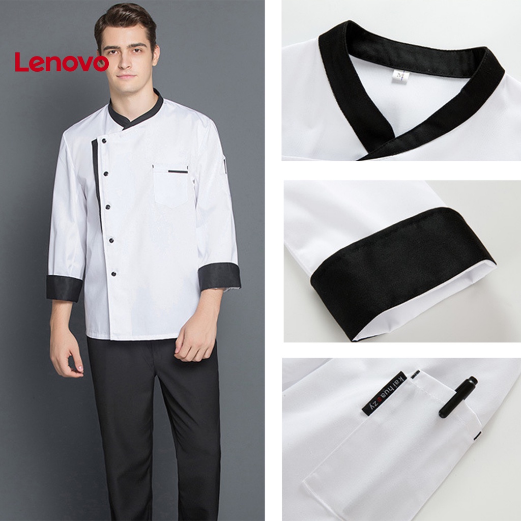 Áo Đầu Bếp Hoa Hướng Dương Tay Dài Cổ Đứng Phù Hợp Với Nhiều Màu Sắc Chống Bẩn Dễ Giặt Bánh Ngọt Cho Nam