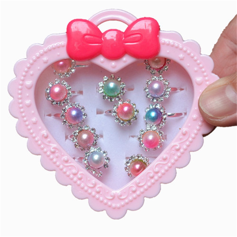 Set 36 / 12 Nhẫn Nhựa Hoạt Hình Dễ Thương Cho Bé Gái