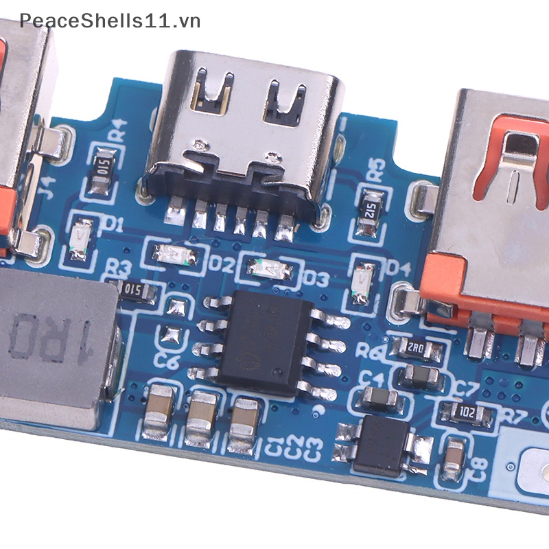 Bảng Mạch Tăng Áp 5V 2.4A Micro Type-C USB Kép 18650 Có Đèn LED