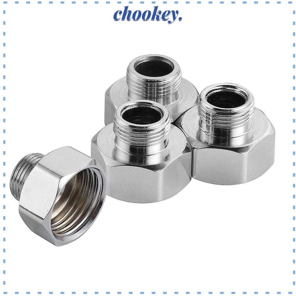 CHOOKEY Set 4 Đầu Nối Ống Nước 1 / 2 Sang 3 / 8 Bằng Thép Không Gỉ Chống Rò Rỉ Có Vòng Đệm Cao Su Cho Nhà Bếp
