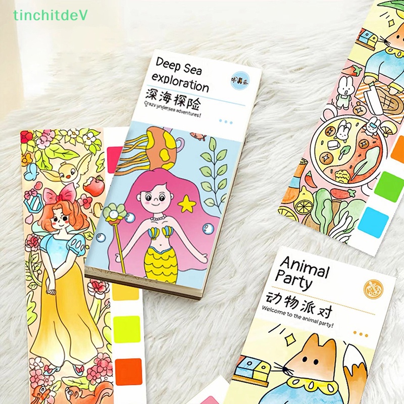 [TinchitdeV] 1 Set Sách Tô Màu Nước Với Dụng Cụ Sơn Di Động [Mới]
