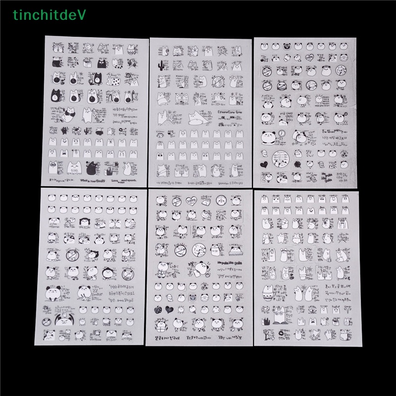 [TinchitdeV] Set 6 Miếng Dán Pvc Hình Gấu Trúc Dễ Thương Trang Trí Sổ Tay Nhật Ký Điện Thoại [Mới]