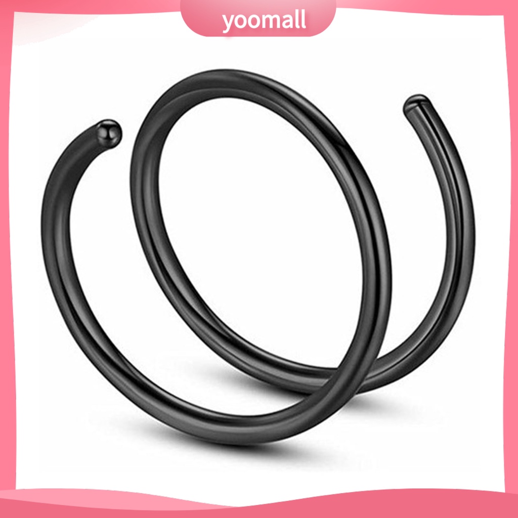 Set 5 Khuyên Mũi Đơn Xoắn Ốc Bằng Thép Không Gỉ Trang Trí Thời Trang Unisex