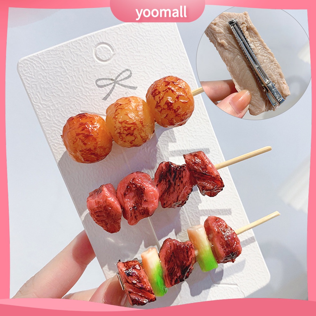 [YM] Kẹp Tóc Bắt Mắt Giả Trang Trí Thức Ăn Hầm Thức Ăn Cho Nữ Dự Tiệc