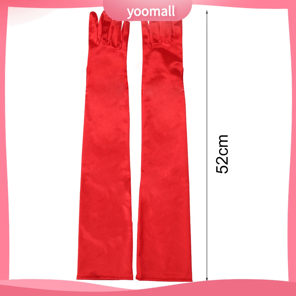 1 Đôi Găng Tay Dài Đến Khuỷu Tay Bằng Vải Satin Siêu Mềm Co Giãn Không Phai Màu Trang Trí Tiệc Cưới Cho Nữ
