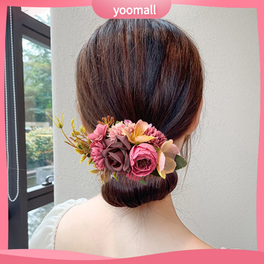 Lược Cài Tóc Mật Độ Chống Trượt Hình Hoa Lá