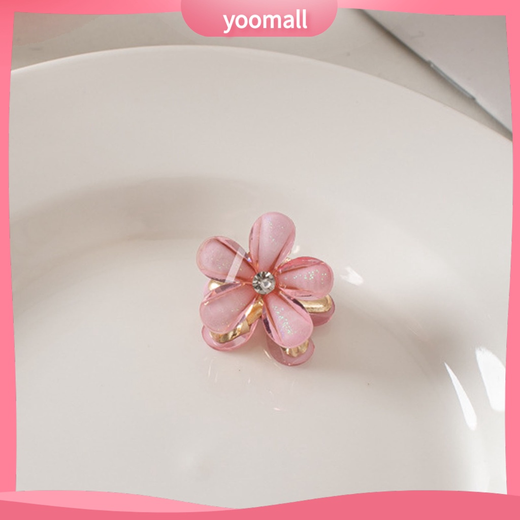 Bộ 2 Kẹp Tóc Kim Loại Hình Hoa Đính Đá Màu Sắc Tươi Sáng