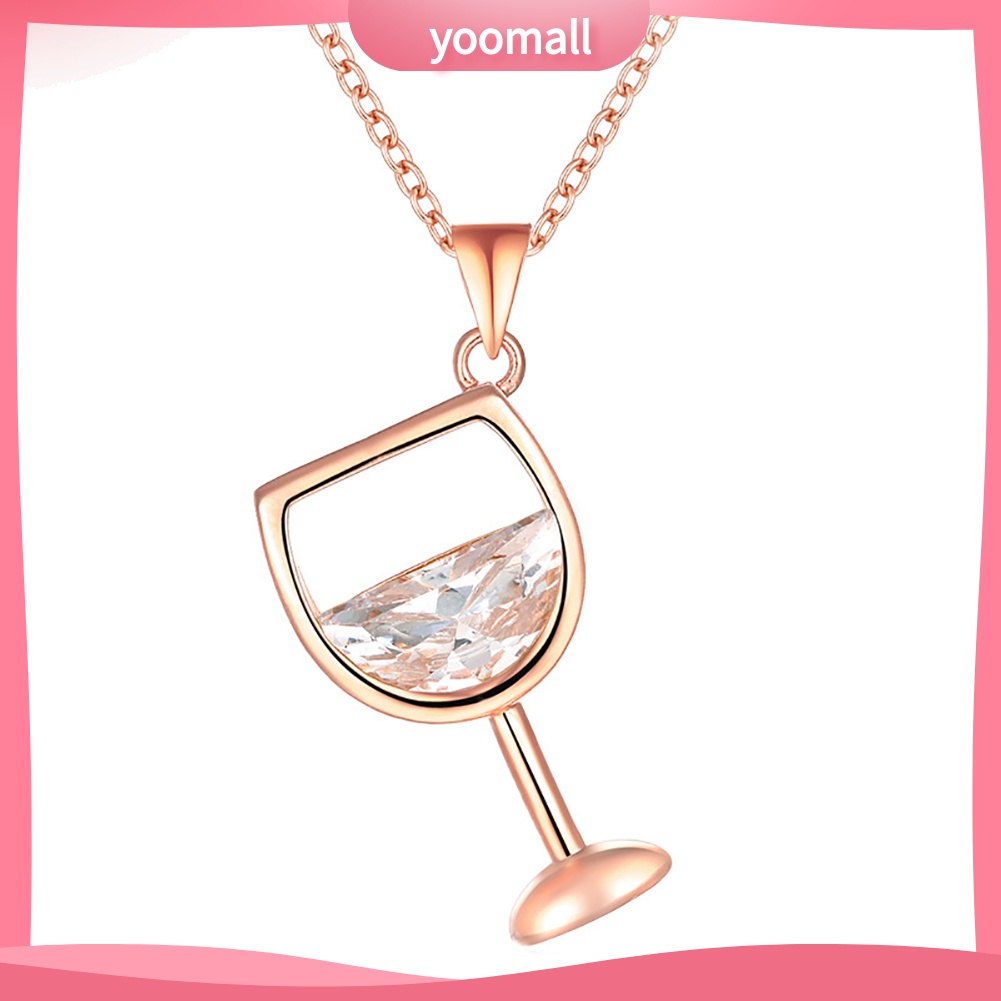 Vòng cổ Mặt Hình Ly Rượu Đính Đá Zircon Thời Trang Cho Nữ