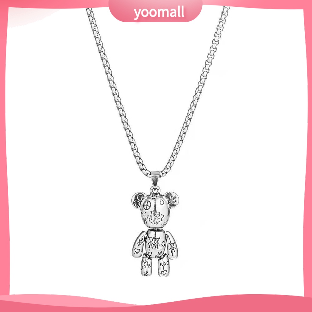 [YM] Vòng cổ Mặt Hình Gấu Robot Bóng Cao Có Thể Di Chuyển Không Gây Dị Ứng Thời Trang Punk Hip Hop Làm Quà Tặng Cho Bữa Tiệc