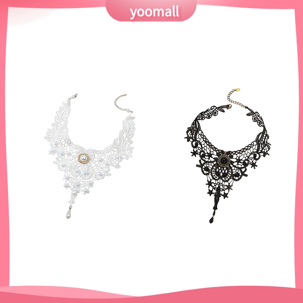 [YM] Vòng Cổ Choker Ren Đan Móc Phong Cách Retro Tinh Tế Có Thể Điều Chỉnh Được Dễ Phối Đồ Mặc Hàng Ngày