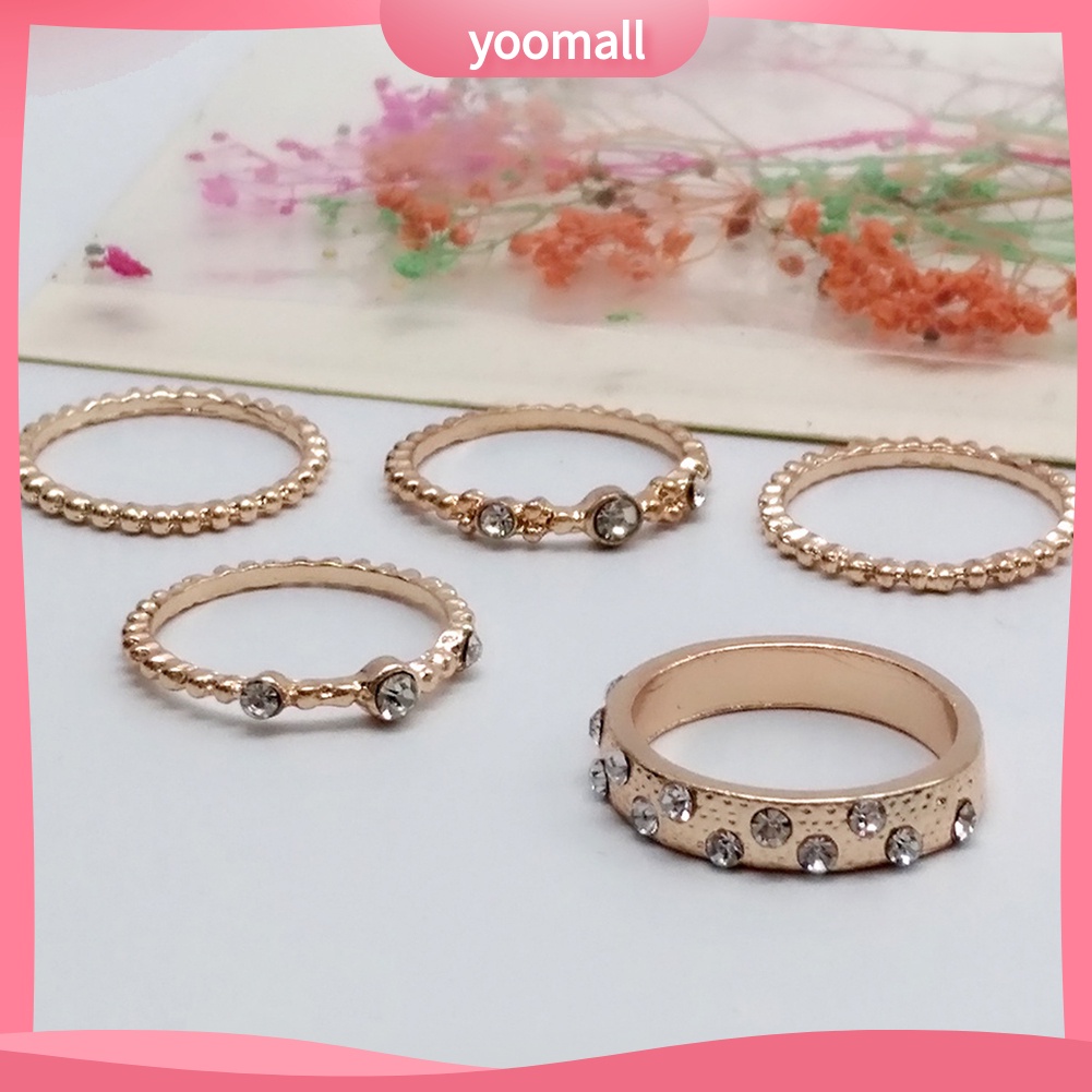 Set 5 Nhẫn Đeo Khớp Ngón Tay Phong Cách Bohemian Cổ Điển Dành Cho Nữ