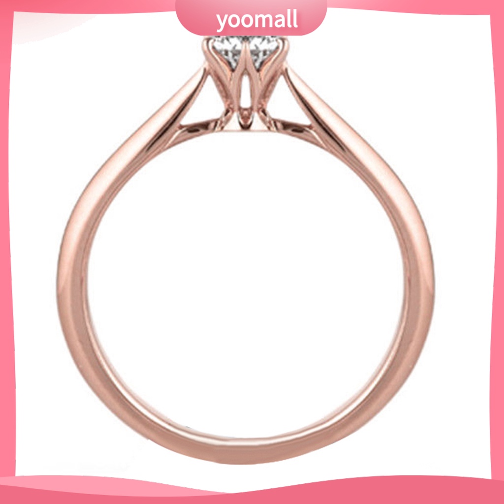 [YM] Nhẫn Sáu Móng Vuốt Đính Đá Zircon Bằng Hợp Kim Thanh Lịch Cho Bữa Tiệc