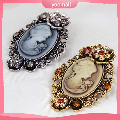 [YM] Trâm Cài Áo Hình Hoa Đính Kim Cương Giả Vintage Cho Nữ