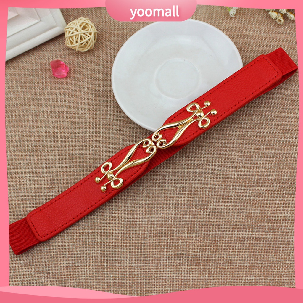 Thắt Lưng Giả Da Co Giãn Phối Màu Tương Phản Tùy Chỉnh Thoải Mái Thời Trang Cho Nữ