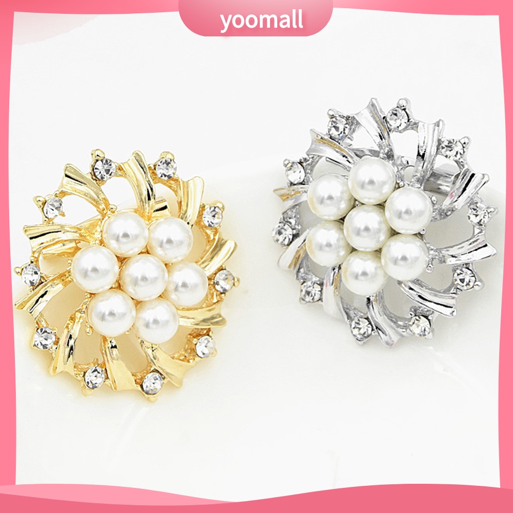 Ghim Cài Áo Hình Bông Hoa Đính Ngọc Trai Nhân Tạo Thời Trang