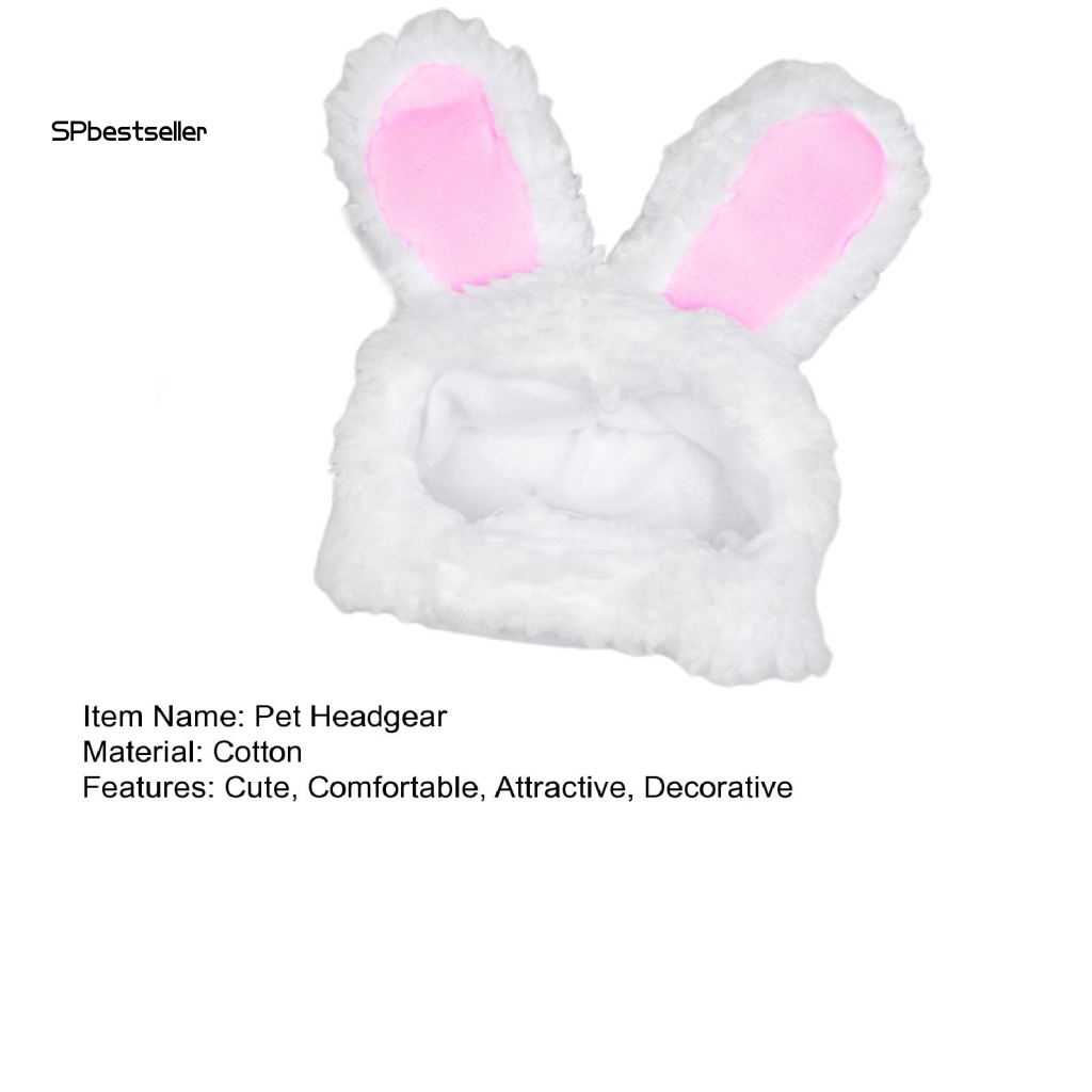 Mũ Tai Thỏ Bằng Vải Bông Mềm Mại Dễ Thương Dành Cho Mèo Cưng
